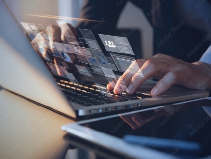 a person typing on a computer