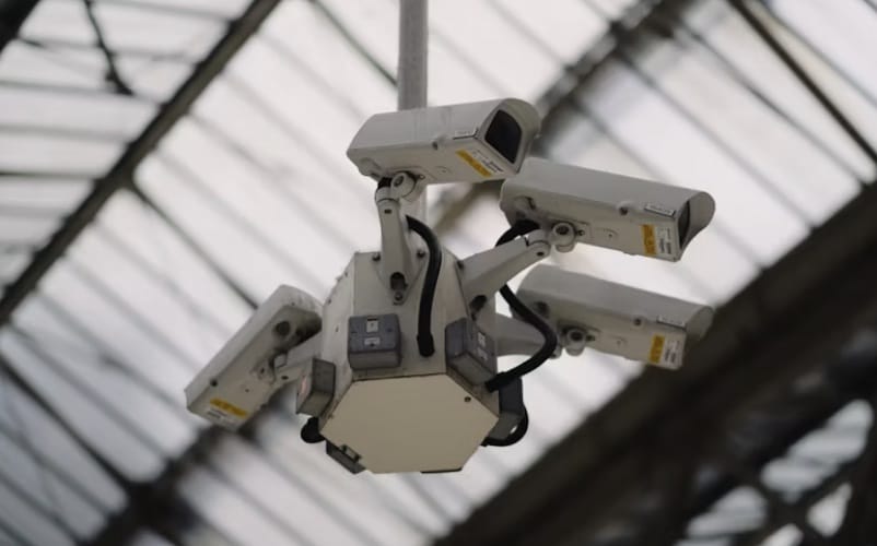 Video Surveillance suspended from the ceiling